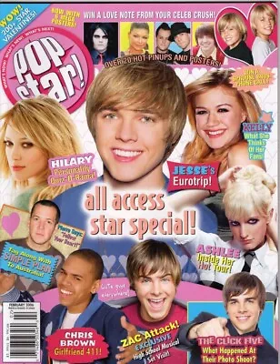 2/06 February 2006 Pop Star Magazine Zac Efron Click Five Chris Brown Sprouse  • $12