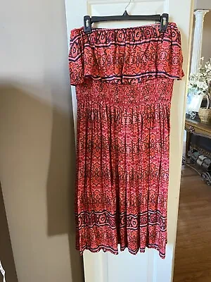 Made By  Mink Pink Strapless Coral Dress Size XL • $10