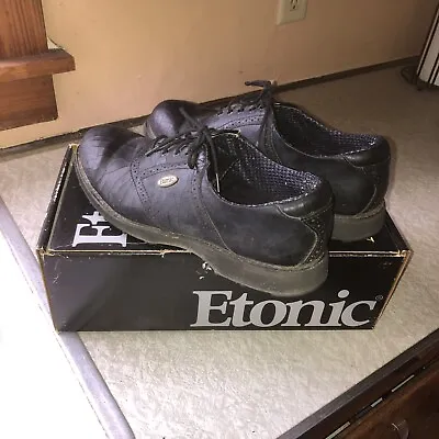 Lightly Used Mens Black Etonic Dri Lite Golf Shoes 10 Wide. Gore-Tex Lined • $17