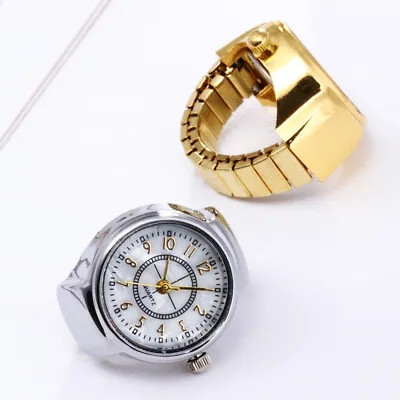 Dial Quartz Analog Watch Creative Steel Cool Elastic Quartz Finger Ring Watch • $1.27