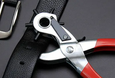 Revolving Leather Punch Rivet Plier Multi Size For Belts Eyelets And Hole Cuts • £4.99