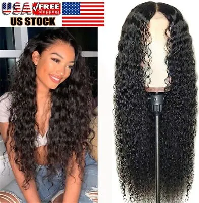 AA Hair Front Wig Womens Brazilian Human Long Curly Lace Wavy Hair Wigs US 2023 • $9.69