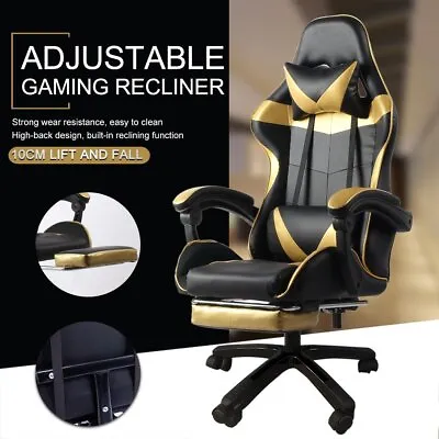 $125.99 • Buy Gaming Chair Office Computer Seating Racing Executive Footrest Racer Chairs