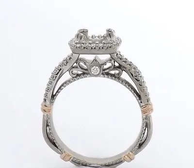 Verragio 18k Gold Diamond Halo Setting Parisian Engagement Ring Semi Mount • $2450