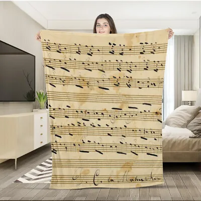 Handwritten Music Sheet Design 19 Ultra-Soft Micro Fleece Blanket Decor For Home • $32.99