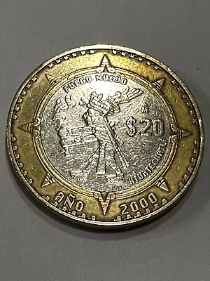 2000  20 Pesos Mexico   Fuego Nuevo Xiuhtecuhtli Bi-Metallic • $29.98