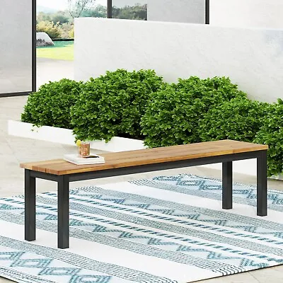 $143.99 • Buy Colcord Outdoor Modern Industrial Acacia Wood Bench, Teak And Back