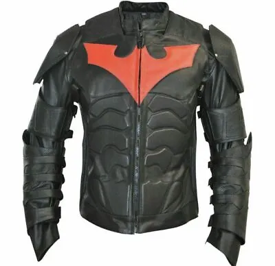 New Handmade Men's Genuine Leather Jacket Black Batman Rider Biker Bike Jacket • $159.99