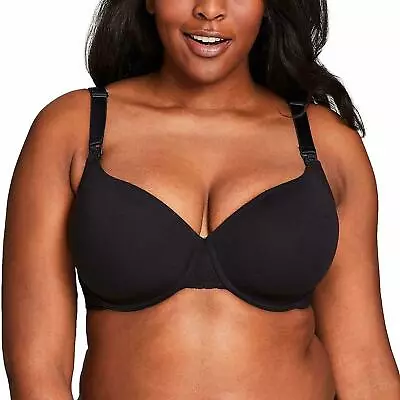 La Leche League Intl Nursing Bra Black Underwire J-hook #4237 32dd • $29.99