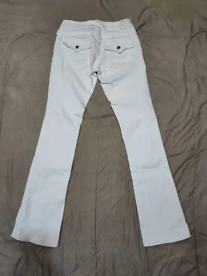 True Religion Jeans Women’s Disco Becky Bootcut White Sz 26 Made In USA Crystals • $37.99