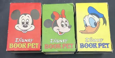 Vintage 1970s Disney Book Pets Mickey Minnie Donald Mini Plush's W/ Boxes • $39.99