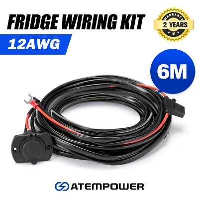 $34.95 • Buy Atem Power 12V Fridge Wiring Kit 6M Cable DC Cig Plug In-line Fuse For 4x4 4WD