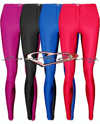 Ladies Shiny Disco Pants STRETCH Wet Look Dance Pants/Leggings 4 Colours. • £12.99
