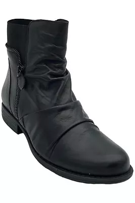 Miz Mooz Leather Ankle Boots Laney Black • $84.99