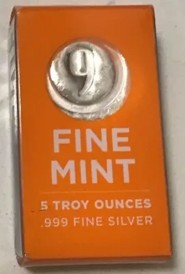 5 Oz Cast-Poured Silver Bar - 9Fine Mint • $153.99
