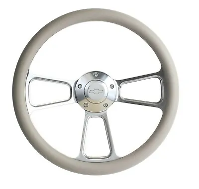 Steering Wheel Kit Gray Vinyl & Polished Billet 1995-02 Chevy Full Size Trucks  • $224.99