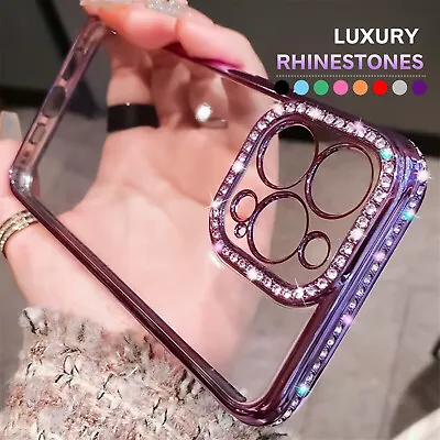 $11.84 • Buy For IPhone 14 13 Pro Max 12 11 Bling Glitter Diamond Plating Bumper Slim Case US