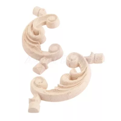 Unpainted Corner Carved Decal Onlay Decor Furniture Frame Woodcarving Applique • $4.30