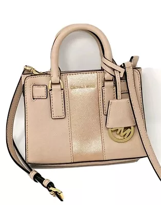 Michael Kors Pink Bag MK Dillion Ballet Pink /Rose Gold Center XS Crossbody  • $103