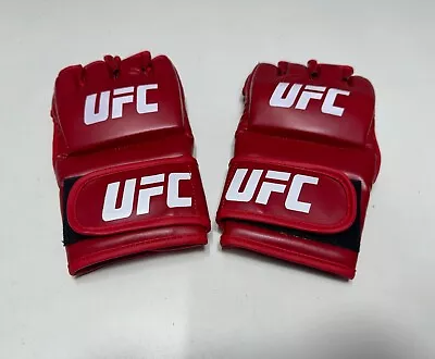 UFC Official Fight Gloves MMA Grappling Leather Wrist Wrap Fight Gloves Red • £25