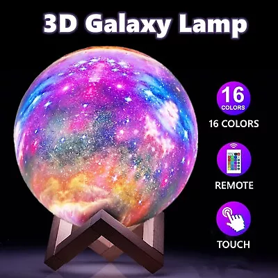 LED Galaxy Lamp 3D Star Moon Night Light 7.1 Inch 16 Colors Changing With Remote • $18.95