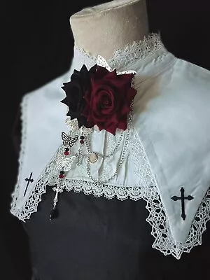 Steampunk Florals Lapel Pin Gothic Collar Pin Gear Brooch For Lolita Costume • $12.99