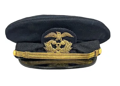 WWII US Merchant Marine Maritime USMM OFFICER CHIEF ENGINEER Bullion Hat Cap WW2 • $199.99