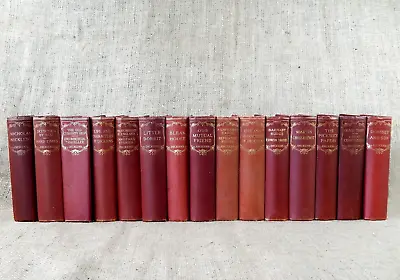 Antique Vintage Complete Set Of 16 Charles Dickens Volumes Works Books Red • £175