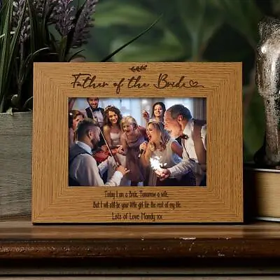 Personalised Father Of The Bride Wedding Photo Picture Frame Landscape FW791 • £14.99