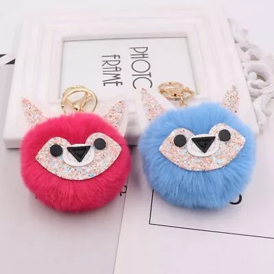 Faux Fur Ball Keychains - Animals Pompom Charm Keyrings Trendy Accessories 1pc • $10.37