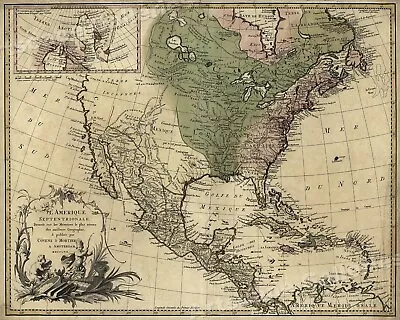 1750s Early North America New World Exploration Map - 16x20 • $12.95