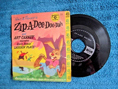 $45 • Buy Vintage Walt Disney Splash Mountain Record Brer Rabbit Zip A Dee Doo Dah RARE 45