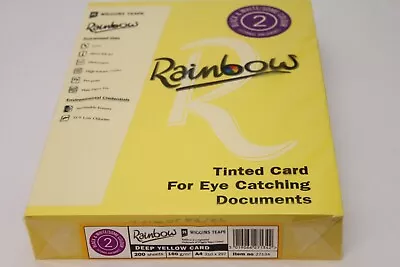 A5 OR A4 QUALITY 'RAINBOW' 160gsm DEEP YELLOW INKJET & LASER MULTI-PURPOSE CARD. • £4.25