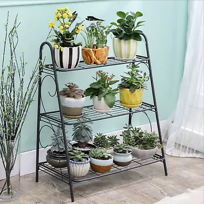 3Tier Metal Plant Stand Home Flower Pot Holder Garden Planter Display Rack Shelf • $25.65