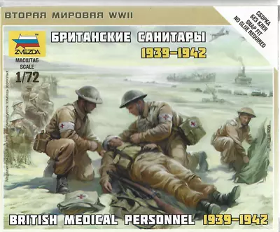 Zvezda WWII British Medical Personnel 1939-1942 Figure Set In 1/72 6228 • £6.61