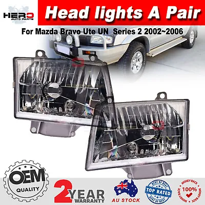 Pair LH+RH Head Light Lamps For Mazda Bravo Ute UN Series 2 2002~2006 • $93.10