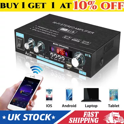 AK35 Mini Bluetooth Power Amplifier Home/Car/Marine Stereo Audio Amp For Speake • £21.99