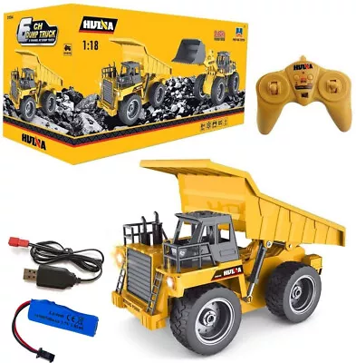 Huina RC Dump Truck 1/18 Scale Remote Controlled Digger Tipper Metal Cab Toys • £29.99