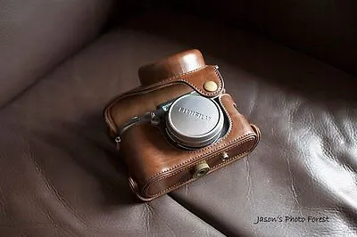 PU Leather Full Camera Case Bag Cover For FUJI X100F X100T X100S Brown + Strap • $27.34