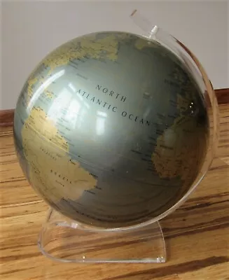 Vintage Replogle Diamond Marquise Metallic Globe Lucite Base Mid Century MCM • $35