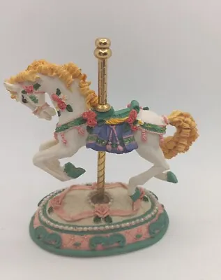 Vintage Carousel Horse Figurine Beautiful Colors Flowers Small • $10.99