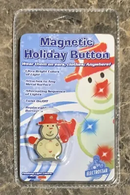 Vintage Magnetic Holiday Button Snowman Electrostar • $11.25