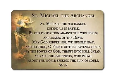 St Michael Prayer Card Double Sided With Guardian Angel Prayer • $5.99
