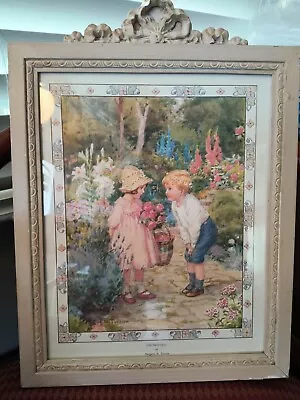 Margaret W. Tarrant The Proposal Framed Print Girl And Boy In Garden 22 X 18   • $115.15