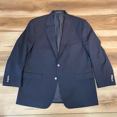 Michael Kors Blazer Mens 44R Wool 2 Button Jacket Navy Blue Silver Crest- DEFECT • $24.99