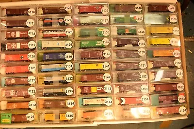 N Scale 40' BOX CAR ATSF SF BAR BM B&O CB&Q CN CP CR C&O BN   Sold Individually • $9.95