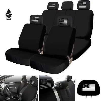 For VW New Black US Flag Car Truck SUV Seat Covers Full Set With Gift  • $37.69