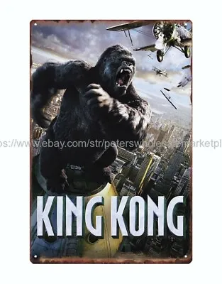  King Kong Movie Poster Metal Tin Sign Nostalgic Room Wall Decor • $17.93