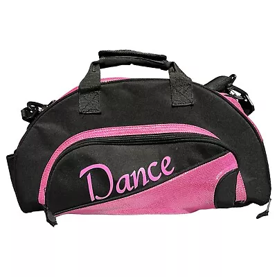 Ballet Dance Sports Gym Duffel Bag Travel Carry On Pouch Pockets Pink Black • $19.99