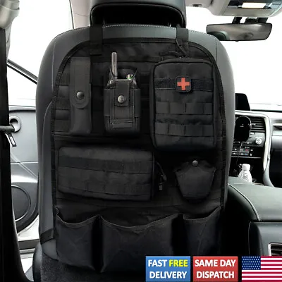 Tactical Car Seat Back Cover Vehicle MOLLE Panel Protector Storage Organizer Bag • $24.59